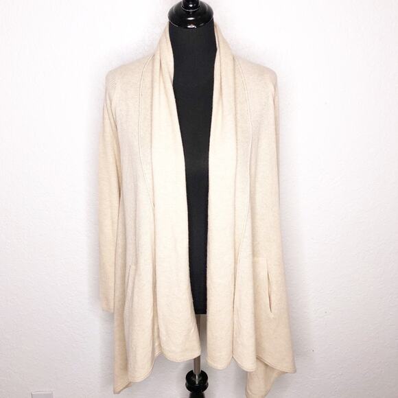 Vince cream open draped front wool cashmere cardigan size Extra Small XS - Picture 1 of 16